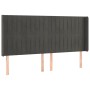 Cabecero con LED de terciopelo gris oscuro 203x16x118/128 cm de vidaXL, Cabeceros y pies de cama - Ref: Foro24-3124353, Preci...