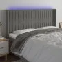 Light gray velvet headboard with LED 203x16x118/128 cm by vidaXL, Headboards and footboards - Ref: Foro24-3124352, Price: 144...