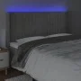 Light gray velvet headboard with LED 203x16x118/128 cm by vidaXL, Headboards and footboards - Ref: Foro24-3124352, Price: 144...