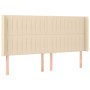 Cabecero con LED de tela color crema 183x16x118/128 cm de vidaXL, Cabeceros y pies de cama - Ref: Foro24-3124305, Precio: 154...