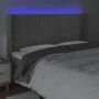 Light gray velvet headboard with LED 163x16x118/128 cm by vidaXL, Headboards and footboards - Ref: Foro24-3124340, Price: 135...