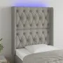 Kopfteil aus hellgrauem Stoff mit LED 83x16x118/128 cm von vidaXL, Kopf- und Fußteile - Ref: Foro24-3124358, Preis: 90,02 €, ...