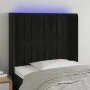 Kopfteil aus schwarzem Samt mit LED 83x16x118/128 cm von vidaXL, Kopf- und Fußteile - Ref: Foro24-3124318, Preis: 88,73 €, Ra...
