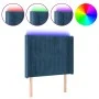 Dark blue velvet LED headboard 103x16x118/128 cm by vidaXL, Headboards and footboards - Ref: Foro24-3124332, Price: 85,16 €, ...