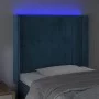 Dark blue velvet LED headboard 103x16x118/128 cm by vidaXL, Headboards and footboards - Ref: Foro24-3124332, Price: 85,16 €, ...