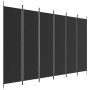 Biombo divisor de 6 paneles de tela negro 300x200 cm de vidaXL, Divisores de ambientes - Ref: Foro24-350193, Precio: 47,96 €,...