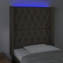 Cabecero con LED de tela gris taupe 83x16x118/128 cm de vidaXL, Cabeceros y pies de cama - Ref: Foro24-3124362, Precio: 96,87...
