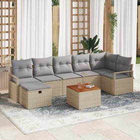 Conjunto de sofás de jardín 8 pcs Beige ratán sintético en Sofás de exterior | Comprar online en Foru.es