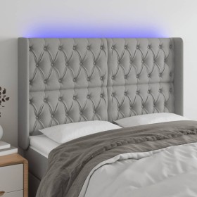 Cabecero con LED de tela gris claro 147x16x118/128 cm de vidaXL, Cabeceros y pies de cama - Ref: Foro24-3124382, Precio: 130,...