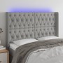 Cabecero con LED de tela gris claro 147x16x118/128 cm de vidaXL, Cabeceros y pies de cama - Ref: Foro24-3124382, Precio: 130,...