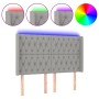 Cabecero con LED de tela gris claro 147x16x118/128 cm de vidaXL, Cabeceros y pies de cama - Ref: Foro24-3124382, Precio: 130,...