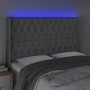 Cabecero con LED de tela gris claro 147x16x118/128 cm de vidaXL, Cabeceros y pies de cama - Ref: Foro24-3124382, Precio: 130,...