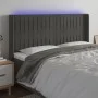 Dunkelgraues Samtkopfteil mit LED 183x16x118/128 cm von vidaXL, Kopf- und Fußteile - Ref: Foro24-3124347, Preis: 121,69 €, Ra...