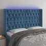 LED-Kopfteil aus dunkelblauem Samt, 163 x 16 x 118/128 cm von vidaXL, Kopf- und Fußteile - Ref: Foro24-3124442, Preis: 170,77...