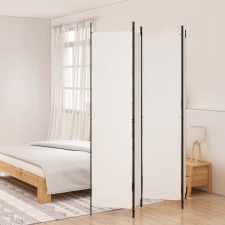 Biombo divisor de 4 paneles de tela blanco 200x220 cm de vidaXL, Divisores de ambientes - Ref: Foro24-350198, Precio: 41,67 €...
