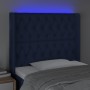 Cabecero con LED de tela azul 93x16x118/128 cm de vidaXL, Cabeceros y pies de cama - Ref: Foro24-3124372, Precio: 93,58 €, De...