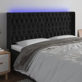 Kopfteil aus schwarzem Samt mit LED 203x16x118/128 cm von vidaXL, Kopf- und Fußteile - Ref: Foro24-3124452, Preis: 166,50 €, ...