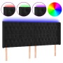Cabecero con LED de terciopelo negro 203x16x118/128 cm de vidaXL, Cabeceros y pies de cama - Ref: Foro24-3124452, Precio: 166...