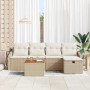 Conjunto de sofás de jardín 6 pcs Beige ratán sintético en Sofás de exterior | Comprar online en Foru.es