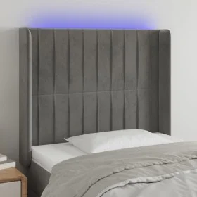 Light gray velvet headboard with LED 93x16x118/128 cm by vidaXL, Headboards and footboards - Ref: Foro24-3124322, Price: 80,6...