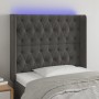 Cabecero con LED de terciopelo gris oscuro 103x16x118/128 cm de vidaXL, Cabeceros y pies de cama - Ref: Foro24-3124427, Preci...