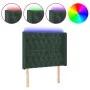 Dark green velvet LED headboard 103x16x118/128 cm by vidaXL, Headboards and footboards - Ref: Foro24-3124429, Price: 111,99 €...