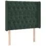 Dark green velvet LED headboard 103x16x118/128 cm by vidaXL, Headboards and footboards - Ref: Foro24-3124429, Price: 111,99 €...