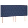 Blue fabric headboard with LED 183x16x118/128 cm by vidaXL, Headboards and footboards - Ref: Foro24-3124404, Price: 158,62 €,...