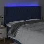 Blue fabric headboard with LED 183x16x118/128 cm by vidaXL, Headboards and footboards - Ref: Foro24-3124404, Price: 158,62 €,...