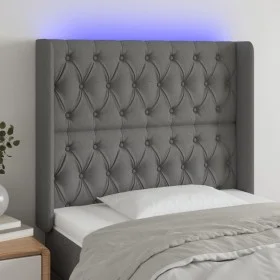 Kopfteil aus dunkelgrauem Stoff mit LED 93x16x118/128 cm von vidaXL, Kopf- und Fußteile - Ref: Foro24-3124367, Preis: 90,44 €...