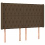 Cabecero con LED de tela marrón oscuro 147x16x118/128 cm de vidaXL, Cabeceros y pies de cama - Ref: Foro24-3124385, Precio: 1...