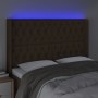 Cabecero con LED de tela marrón oscuro 147x16x118/128 cm de vidaXL, Cabeceros y pies de cama - Ref: Foro24-3124385, Precio: 1...