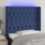 Cabecero con LED de tela azul 103x16x118/128 cm de vidaXL, Cabeceros y pies de cama - Ref: Foro24-3124380, Precio: 94,34 €, D...