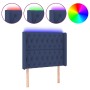 Cabecero con LED de tela azul 103x16x118/128 cm de vidaXL, Cabeceros y pies de cama - Ref: Foro24-3124380, Precio: 94,34 €, D...