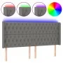 Dunkelgraues Stoffkopfteil mit LED 183x16x118/128 cm von vidaXL, Kopf- und Fußteile - Ref: Foro24-3124399, Preis: 152,10 €, R...