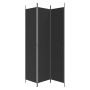 Biombo divisor de 3 paneles de tela negro 150x220 cm de vidaXL, Divisores de ambientes - Ref: Foro24-350197, Precio: 35,78 €,...
