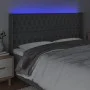 Dunkelgraues Stoffkopfteil mit LED 183x16x118/128 cm von vidaXL, Kopf- und Fußteile - Ref: Foro24-3124399, Preis: 152,10 €, R...
