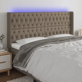 Taupe gray fabric headboard with LED 183x16x118/128 cm by vidaXL, Headboards and footboards - Ref: Foro24-3124402, Price: 176...