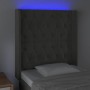 Cabecero con LED de terciopelo gris oscuro 83x16x118/128 cm de vidaXL, Cabeceros y pies de cama - Ref: Foro24-3124415, Precio...