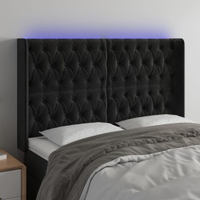 Cabecero con LED de terciopelo negro 147x16x118/128 cm de vidaXL, Cabeceros y pies de cama - Ref: Foro24-3124434, Precio: 168...