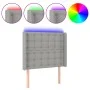 Hellgraues Stoffkopfteil mit LED 93x16x118/128 cm von vidaXL, Kopf- und Fußteile - Ref: Foro24-3124464, Preis: 80,39 €, Rabat...