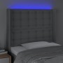 Cabecero con LED de tela gris claro 93x16x118/128 cm de vidaXL, Cabeceros y pies de cama - Ref: Foro24-3124464, Precio: 79,38...