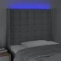 Hellgraues Stoffkopfteil mit LED 93x16x118/128 cm von vidaXL, Kopf- und Fußteile - Ref: Foro24-3124464, Preis: 80,39 €, Rabat...