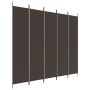 Biombo divisor de 5 paneles de tela marrón 250x220 cm de vidaXL, Divisores de ambientes - Ref: Foro24-350203, Precio: 43,84 €...