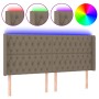 Cabecero con LED de tela gris taupe 203x16x118/128 cm de vidaXL, Cabeceros y pies de cama - Ref: Foro24-3124410, Precio: 187,...