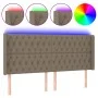 Taupe gray fabric headboard with LED 203x16x118/128 cm by vidaXL, Headboards and footboards - Ref: Foro24-3124410, Price: 182...