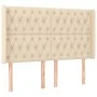 Cream fabric headboard with LED 163x16x118/128 cm by vidaXL, Headboards and footboards - Ref: Foro24-3124395, Price: 169,09 €...