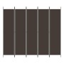 Biombo divisor de 5 paneles de tela marrón 250x220 cm de vidaXL, Divisores de ambientes - Ref: Foro24-350203, Precio: 43,84 €...