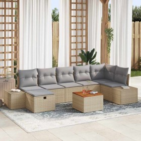 Conjunto de sofás de jardín 8 pcs Beige ratán sintético en Sofás de exterior | Comprar online en Foru.es