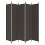 Biombo divisor de 5 paneles de tela marrón 250x220 cm de vidaXL, Divisores de ambientes - Ref: Foro24-350203, Precio: 43,84 €...